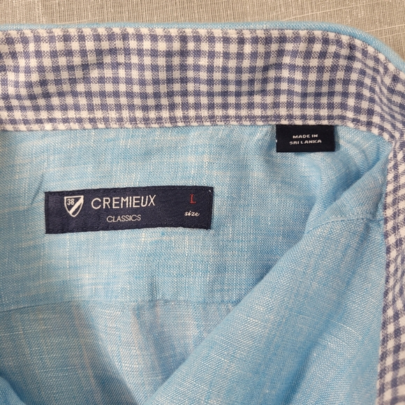 Cremieux 38 Linen Shirt Men’s Large Short Sleeve B - Picture 5 of 8